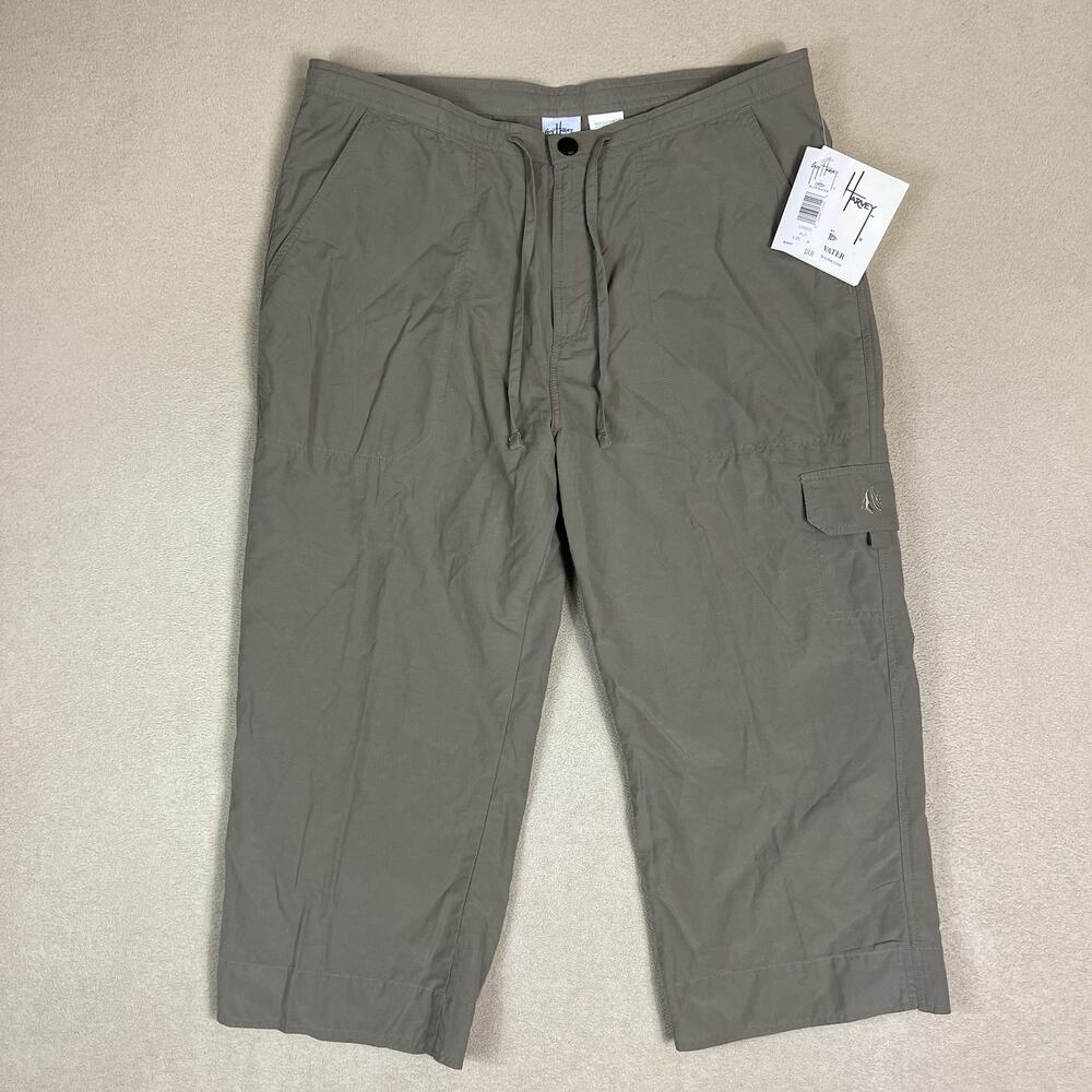 Guy Harvey Aftco Short Mens M Khaki‎ Cargo Lightweight Fishing Bermuda Pants